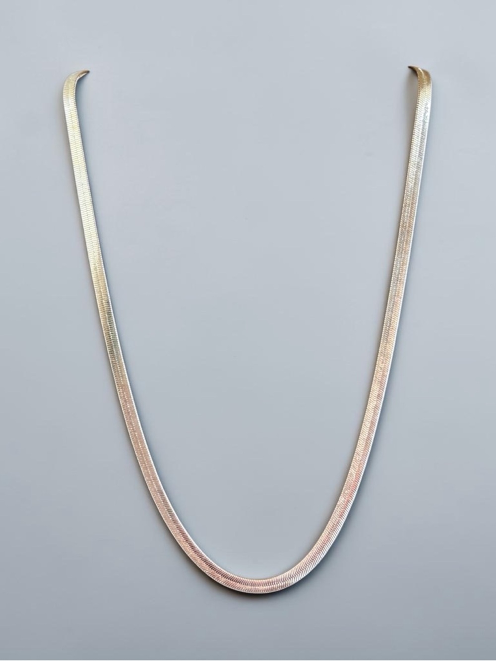 925 Sterling Silver Herringbone Chain Necklace -Unisex